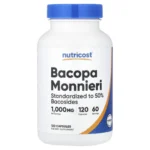 Nutricost, Bacopa Monnieri, 120 Capsules (500 mg per Capsule), 1,000 mg Bacopa Monnieri per serving, standardized to 50% bacosides