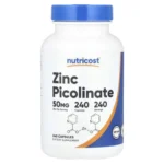 Nutricost, Zinc Picolinate, 50 mg, 240 Capsules, 50 mg Zinc as zinc picolinate per capsule