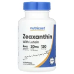 Nutricost, Zeaxanthin with Lutein, 120 Softgels, 20 mg Lutein + 4 mg Zeaxanthin per serving