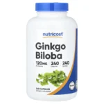 Nutricost, Ginkgo Biloba, 120 mg, 240 Capsules, 120 mg Ginkgo Biloba per capsule