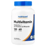 Nutricost, Multivitamin, Probiotics + 22 Vitamins & Minerals , 120 Capsules, Probiotics + 22 vitamins and minerals per serving