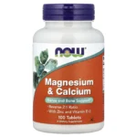 NOW Foods, Magnesium & Calcium With Zinc and Vitamin D-3, 100 Tablets, Magnesium 800 mg + calcium 400 mg + zinc 15 mg + vitamin D3 1,000 IU per serving