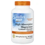 High Absorption Magnesium Lysinate Glycinate Chelated, 100 mg per Tablet, 240 Tablets