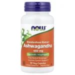 NOW Foods, Ashwagandha, Standardized Extract, 450 mg, 90 Veg Capsules, Ashwagandha extract 450 mg standardized to minimum 2.5% withanolides per capsule
