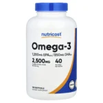 Nutricost, Omega-3, 120 Softgels, 2,500 mg Omega-3s including 1,200 mg EPA and 850 mg DHA per serving