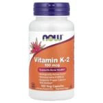 NOW Foods, Vitamin K-2, 100 mcg, 100 Veg Capsules, Vitamin K2 (MK-4) 100 mcg with alfalfa powder 250 mg