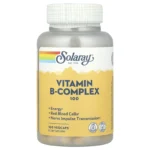 Solaray, Vitamin B-Complex 100, 100 VegCaps, High-potency B-complex formula with key B vitamins at approximately 100-level potencies