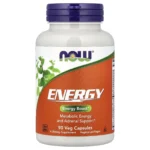 NOW Foods, Energy, 90 Veg Capsules, Energy complex with B vitamins, guarana, green tea, Panax ginseng, rhodiola and CoQ10