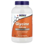 NOW Foods, Glycine, 1,000 mg, 250 Veg Capsules, Glycine 3,000 mg per 3-capsule serving