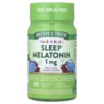 Nature's Truth, Just 4 Kidz, Sleep Melatonin, Delicious Grape, 1 mg, 90 Chewable Tablets