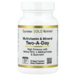 California Gold Nutrition, Multivitamin & Mineral, Two-A-Day, 60 Veggie Capsules