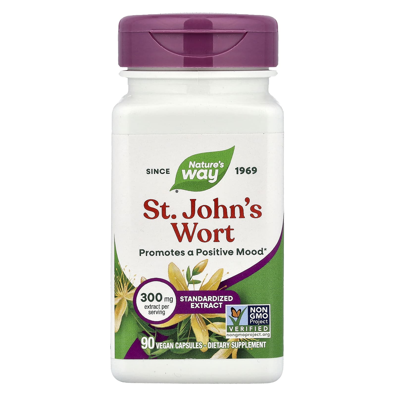 01d9cad322c5b00a Nature's Way, St. John's Wort, 90 Vegan Capsules - Image 1