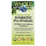 Natural Factors, Whole Earth & Sea®, Whole Food Synbiotic Pre+Probiotic, 60 Vegetarian Capsules