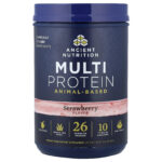 Ancient Nutrition, Multi Protein, Animal-Based, Strawberry, 1.14 lb (518 g)