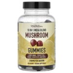 SMNutrition, Mushroom Gummies, 10 in 1 Mega Blend with Lion's Mane, Raspberry, 60 Gummies