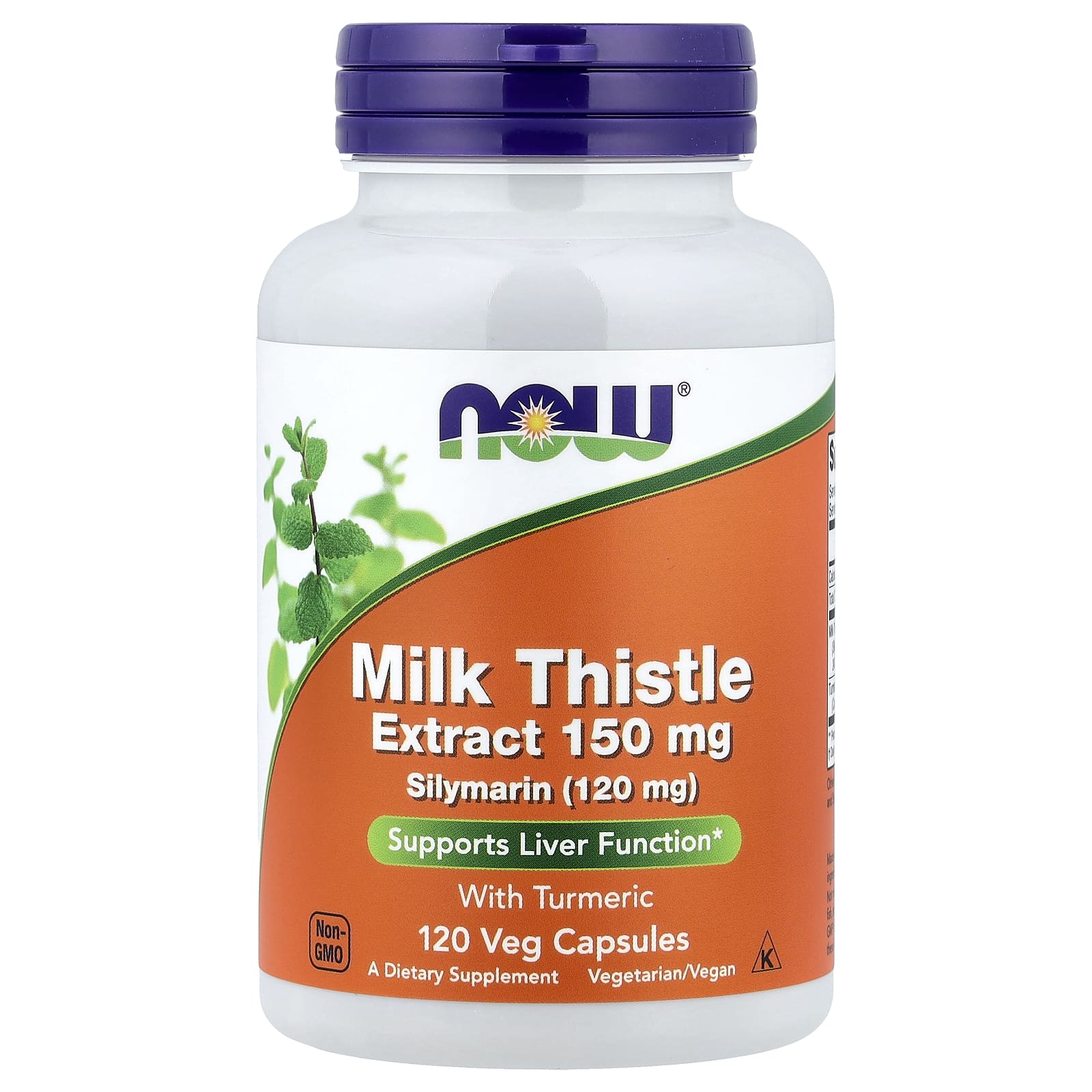 05eb1d720f4b462f NOW Foods, Milk Thistle Extract with Turmeric, 120 Veg Capsules - Image 1
