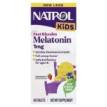 Natrol, Kids, Melatonin, Ages 4+, Strawberry, 40 Tablets