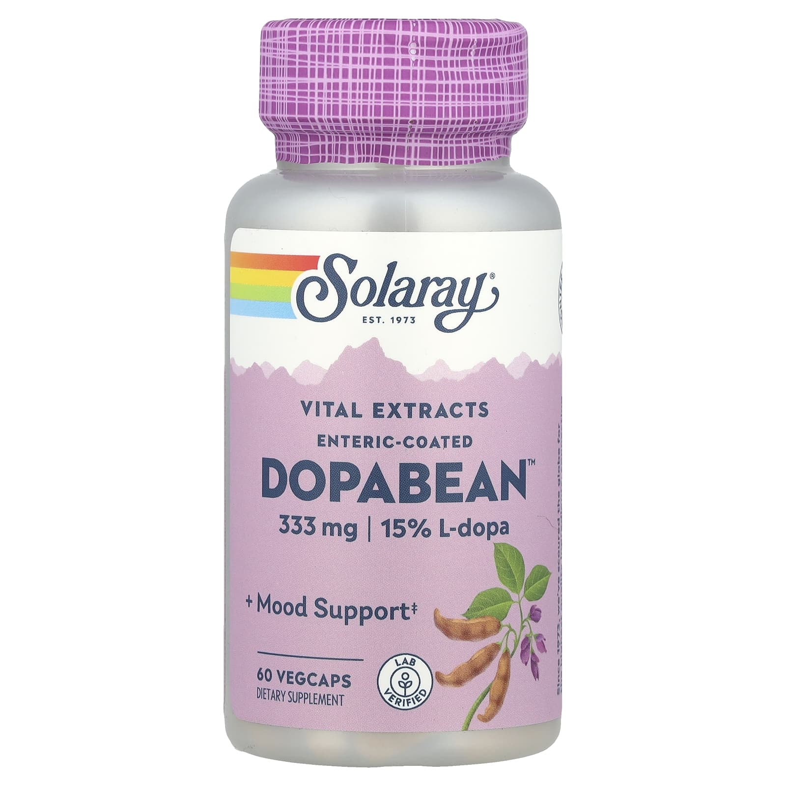 08966397a405c4e4 Solaray, Vital Extracts, DopaBean™, 60 VegCaps - Image 1