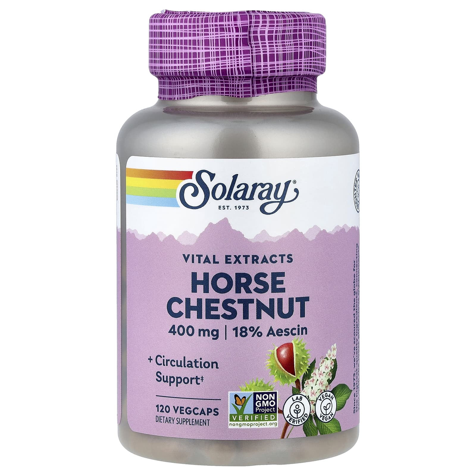 0a5f14e93704c82e Solaray, Vital Extracts, Horse Chestnut , 400 mg, 120 VegCaps - Image 1