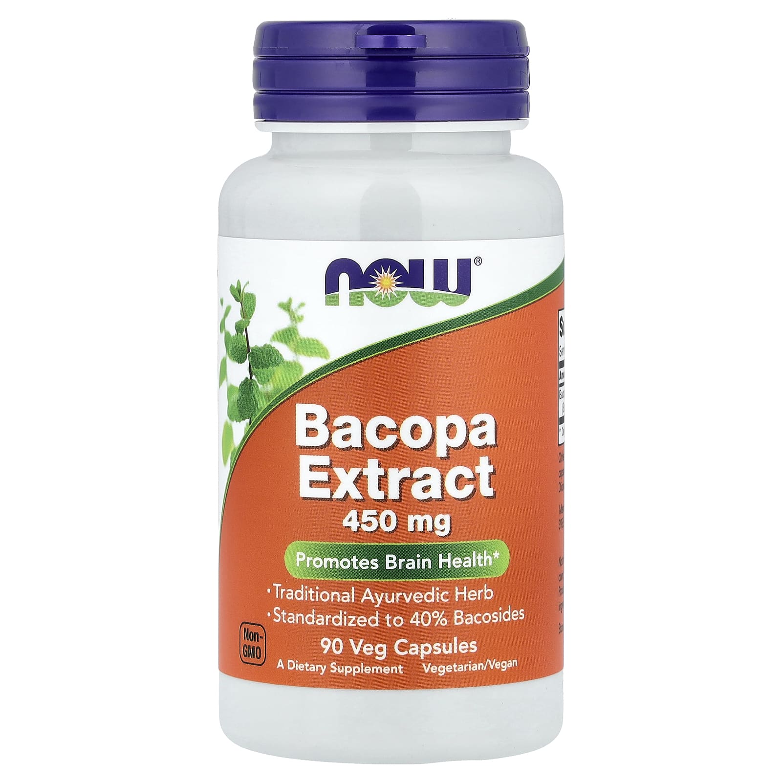 0ebd7bf440e49888 NOW Foods, Bacopa Extract, 450 mg, 90 Veg Capsules - Image 1