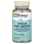 Solaray, Focus For Adults with L-Tyrosine, Grape Seed Extract, Gaba & 5-HTP, 60 VegCaps
