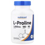 Nutricost, L-Proline, 180 Capsules (500 mg per Capsule)