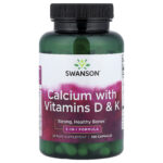 Swanson Vitamins, Calcium with Vitamins D & K, 100 Capsules