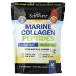 BioSchwartz, Marine Collagen Peptides Powder, Types I & III, With Biotin & Vitamin C, Unflavored, 17.6 oz (500 g)