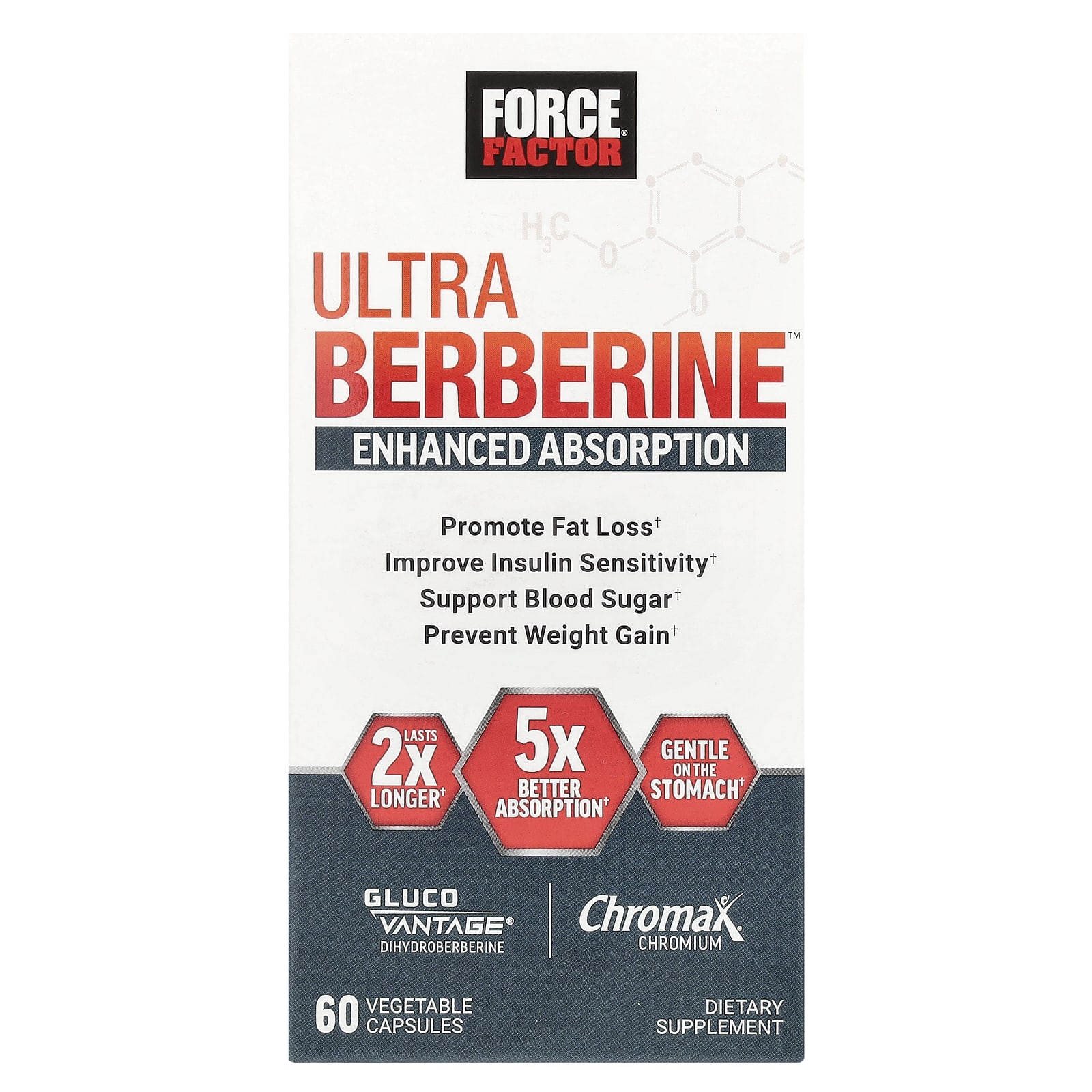 1532380b85a96b04 Force Factor, Ultra Berberine™, 60 Vegetable Capsules - Image 1