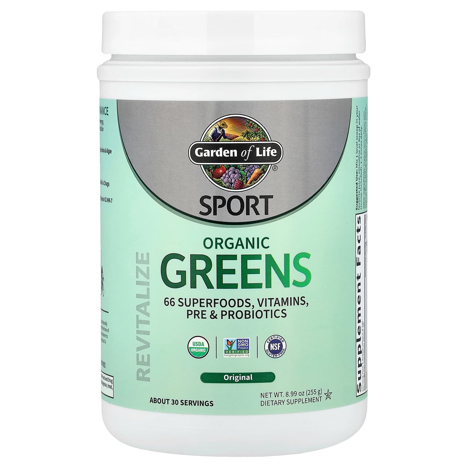15b873ee466ddd5e Garden of Life, Sport, Organic Greens, Original, 8.99 oz (255 g) - Image 1