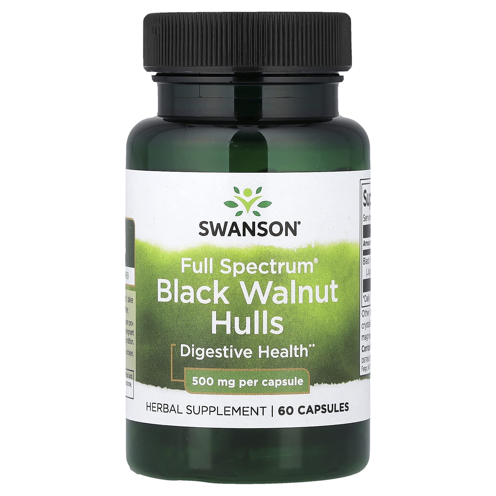 1689c02c06ff8453 Swanson Vitamins, Full Spectrum® Black Walnut Hulls, 500 mg, 60 Capsules - Image 1