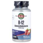 KAL, B-12 Adenosylcobalamin, Strawberry, 1,000 mcg, 90 Micro Tablets