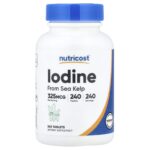 Nutricost, Iodine, 325 mcg, 240 Tablets