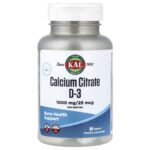 KAL, Calcium Citrate D-3, 90 Tablets