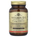 Solgar, Vitamin D3 , 55 mcg (2,200 IU), 100 Vegetable Capsules