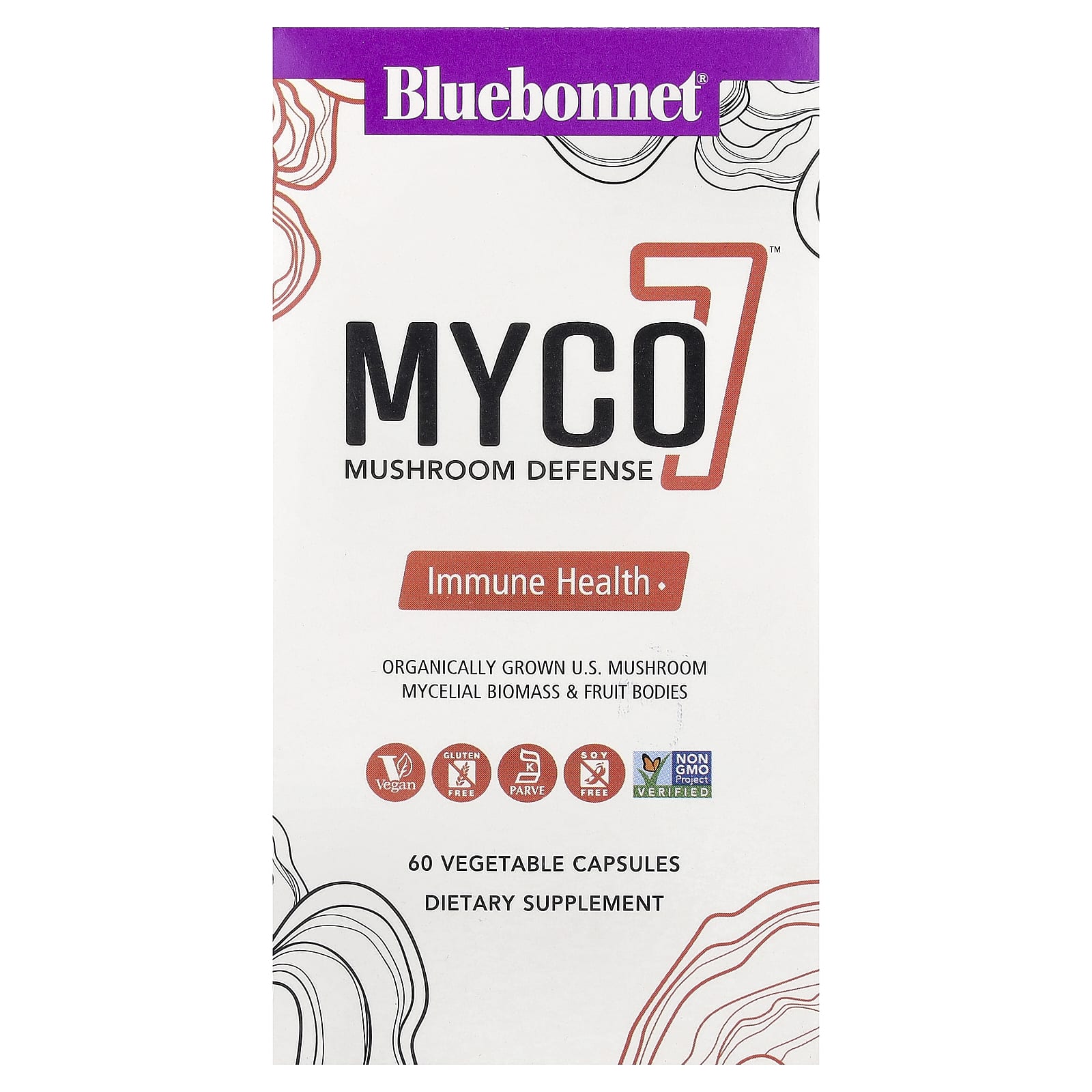 1fc6726de239a124 Bluebonnet Nutrition, Myco7™, Mushroom Defense, 60 Vegetable Capsules - Image 1
