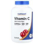 Nutricost, Vitamin C with Rose Hips, 120 Capsules
