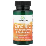 Swanson Vitamins, Zinc & C with Elderberry & Echinacea, Orange & Lemon, 60 Lozenges