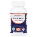 Vitamatic, Folic Acid, 240 Vegetarian Tablets (1,667 mcg per Tablet)