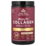 Ancient Nutrition, Multi Collagen Protein, Gut Restore, Lemon Ginger, 8.4 oz (238 g)