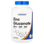 Nutricost, Zinc Gluconate, 50 mg, 240 Capsules