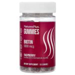 NaturesPlus, Biotin Gummies, Raspberry, 5,000 mcg, 60 Gummies