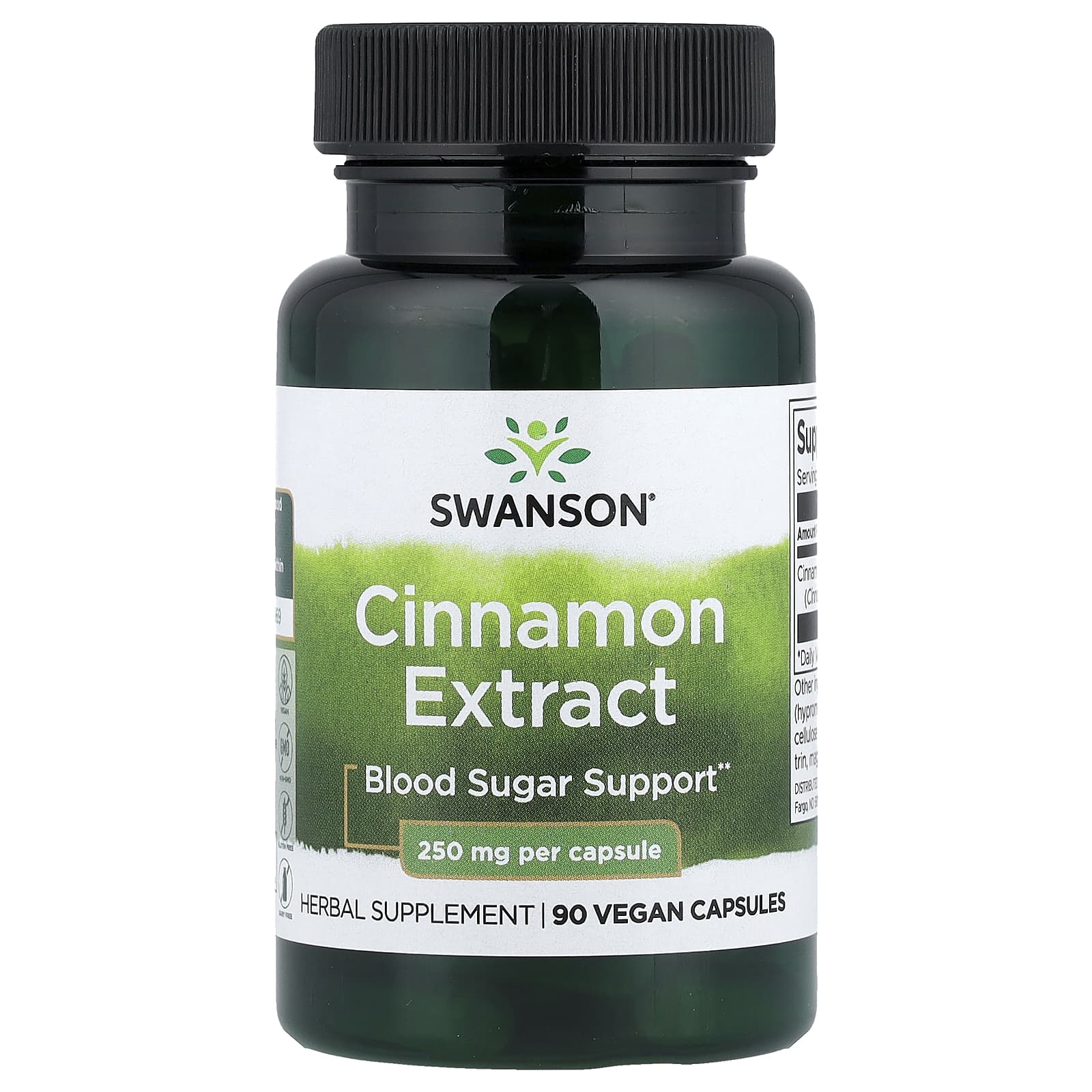 2b5f0fe4e682f925 Swanson Vitamins, Cinnamon Extract, 250 mg, 90 Vegan Capsules - Image 1