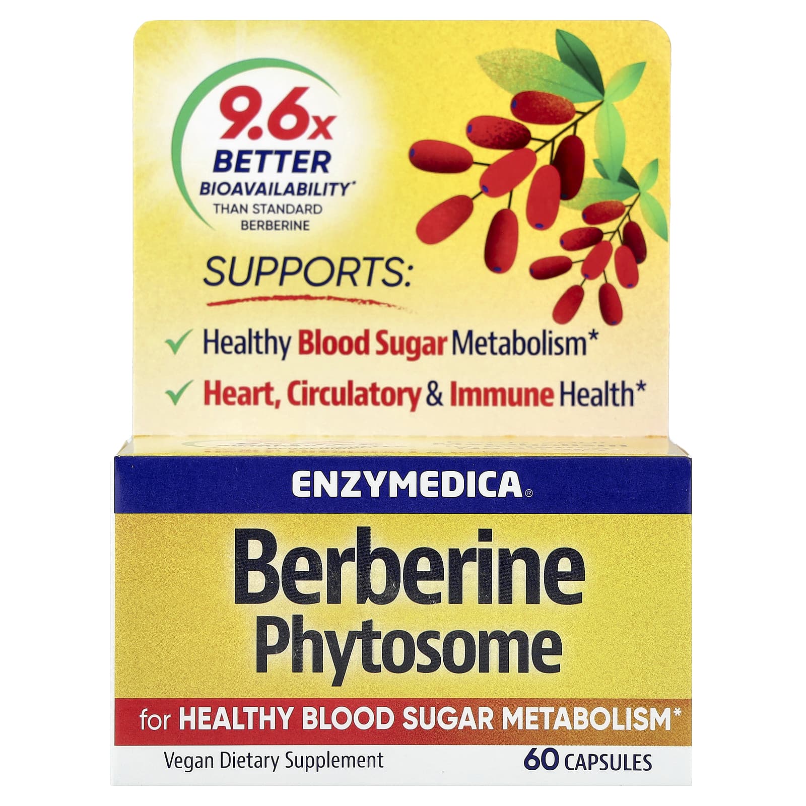2ca7b88aacdd6ea1 Enzymedica, Berberine Phytosome, 60 Capsules (275 mg per Capsule) - Image 1