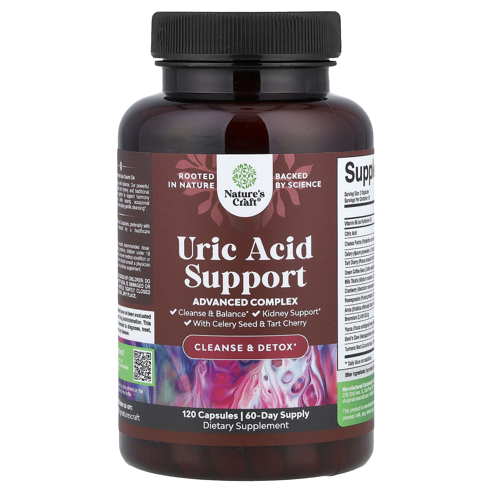 2cd4e99b8b8a0112 Nature's Craft, Uric Acid Support With Celery Seed & Tart Cherry, 120 Capsules - Image 1