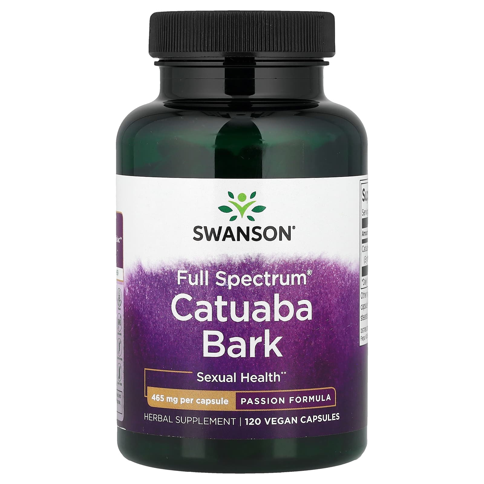 2e2c32ccc647d1b6 Swanson Vitamins, Full Spectrum® Catuaba Bark, 465 mg, 120 Vegan Capsules - Image 1