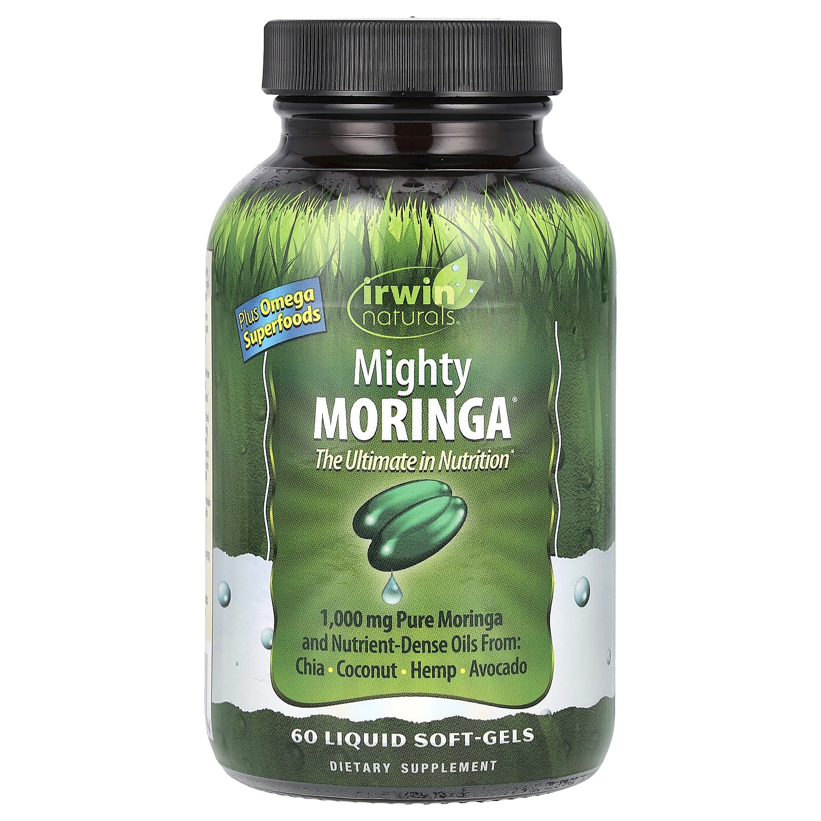 2e7406d4d96bd467 Irwin Naturals, Mighty Moringa®, 60 Liquid Soft-Gels - Image 1