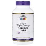 21st Century, Triple Omega Complex 3-6-9, 180 Enteric Coated Softgels