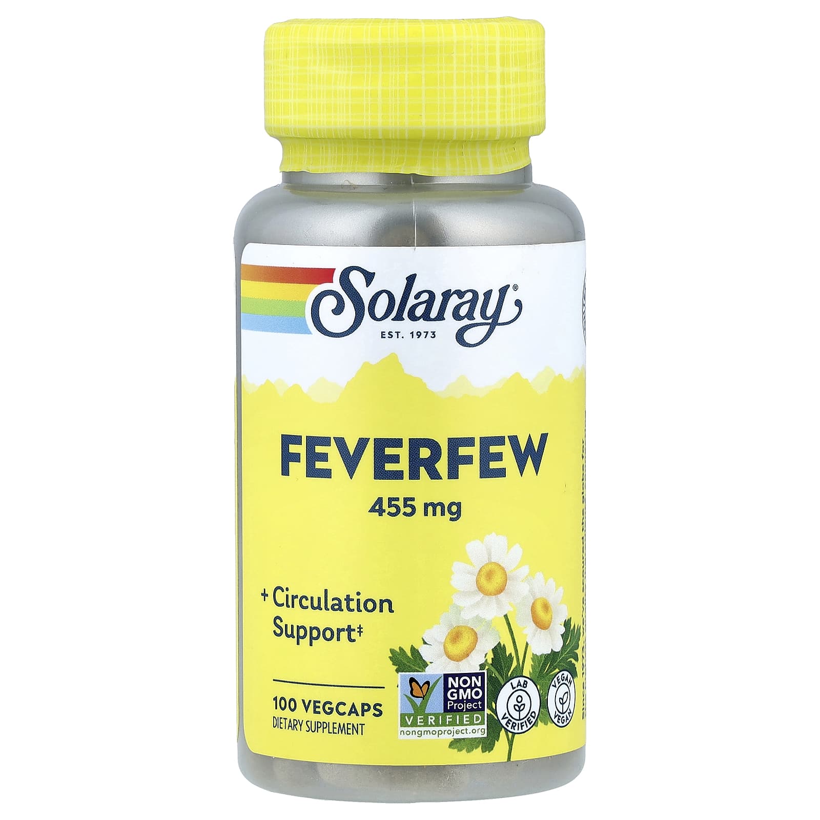 2fb5e8e2496b5ad3 Solaray, Feverfew, 455 mg, 100 VegCaps - Image 1