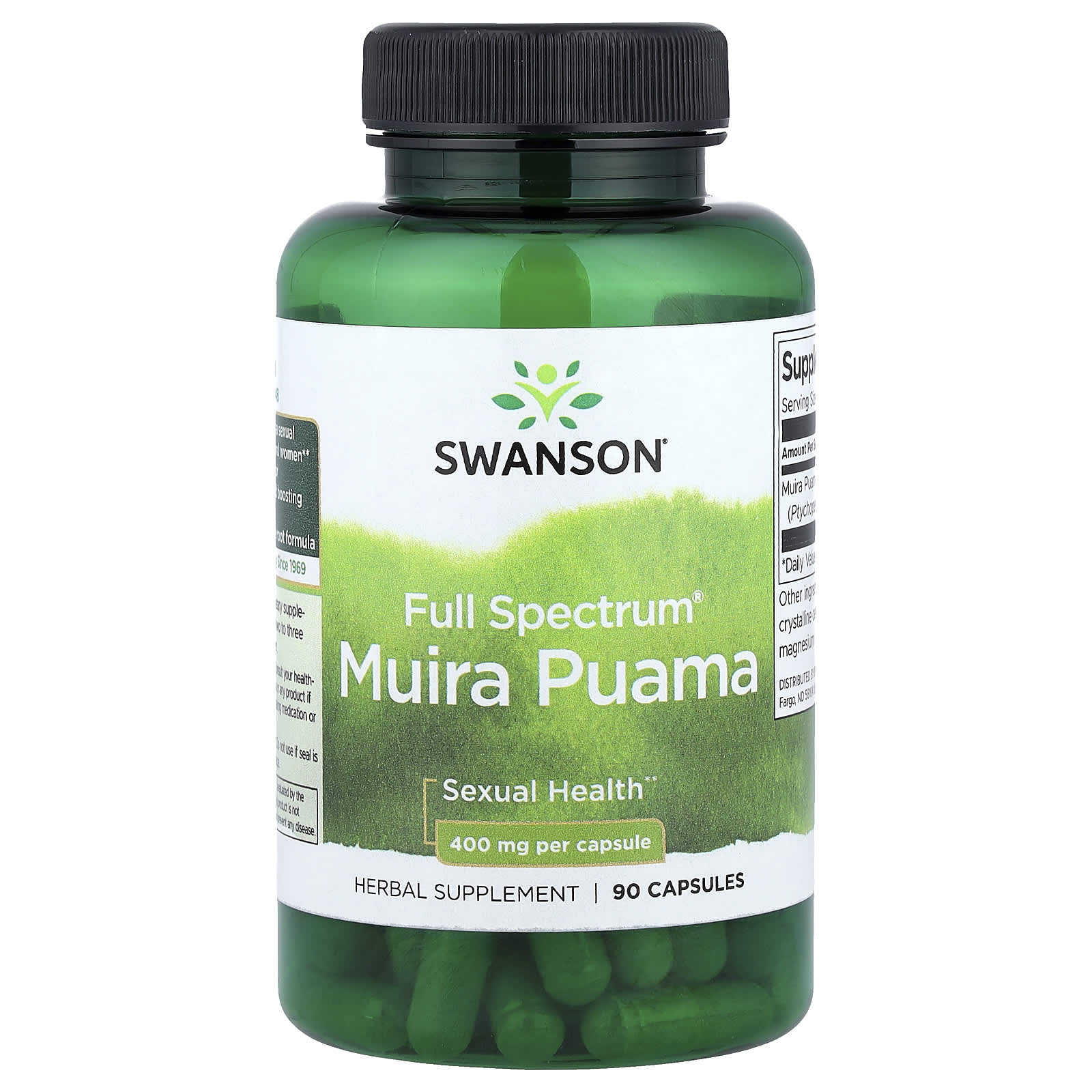 31f5825825673854 Swanson Vitamins, Full Spectrum® Muira Puama, 400 mg, 90 Capsules - Image 1